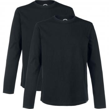 Doppelpack Langarmshirts Schwarz für Herren
