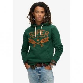 Lo‑Fi Green Marl Graphic Outdoor Hoodie by Superdry