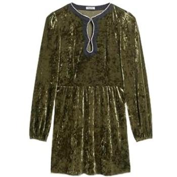 Robe courte Superdry Diamante en velours vert – taille 38