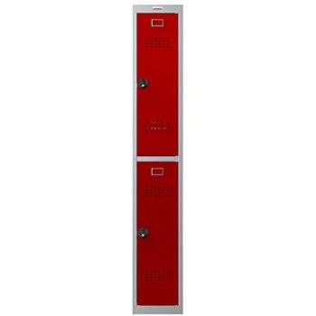 Phoenix PL Series 2 Door Personal Locker with Red Combination Locks
