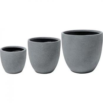 KANNIA Blumentopf Trio in Grau von Beliani