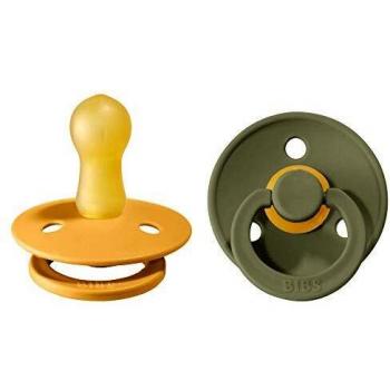 Set de Chupetes Bibs Duo Látex Honey Bee Olive 6-18M 2uds