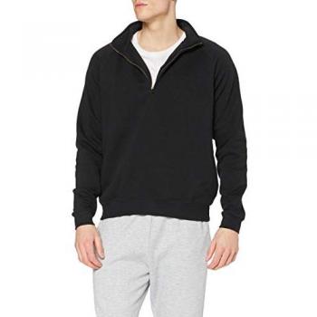 Fruit Of The Loom Premium 70/30 Zip Neck Sweatshirt, Black, Size 2xl