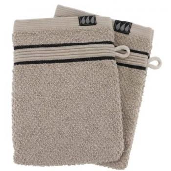 Set aus 2 schwarzen Waschhandschuhen 15x21 cm
