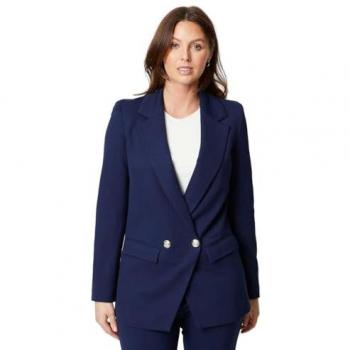 Wallis Womens Elegant Ponte Double Breasted Blazer