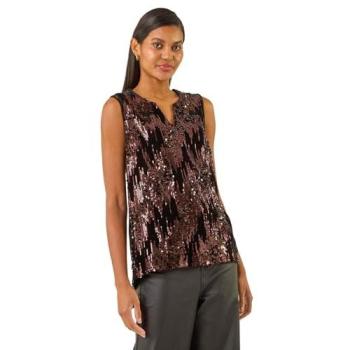 Top Séquin Velours Roman Brown