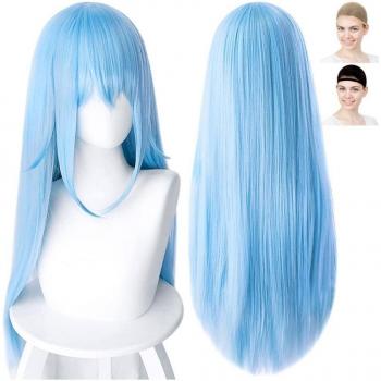 Set Parrucca Cosplay Slime Rimuru Tempest Azzurro Bianco