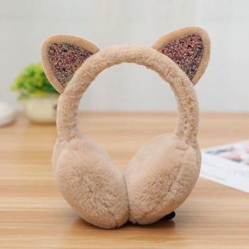 Rhinestone Cat Ear Earmuffs