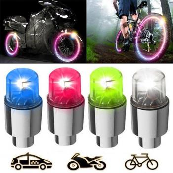 2Pcs Flashing Tire Valve Caps