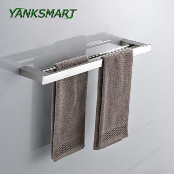 Porte‑serviettes YANKSMART Mural Pivotant en Inox Chromé – Double Niveau
