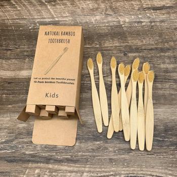 Brosses à dents en bambou avec poils en charbon, 10 unités