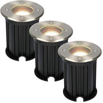 HOFTRONIC 3x Maisy Edelstahl Einbauleuchte 5W 400 Lumen warmweiß