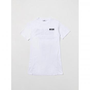 MSGM KIDS Size 12 White Dress for Girls