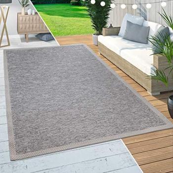 Paco Home tapis bordures beige 80x150 cm pour intérieur et extérieur