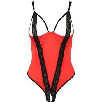 Stringbody mit Spitze von Passion Dessous in Rot