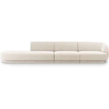 Sofá Beige Claro de 4 Plazas con Diseño Izquierdo