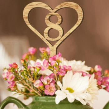 Wedding Seating Numbers 1-10 Wooden Heart Design