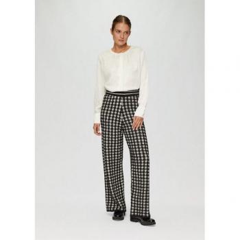 S.Oliver BLACK LABEL Elegante Strickhose mit Karo