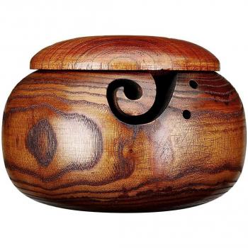 Cuenco de Madera para Tejer y Ganchillo