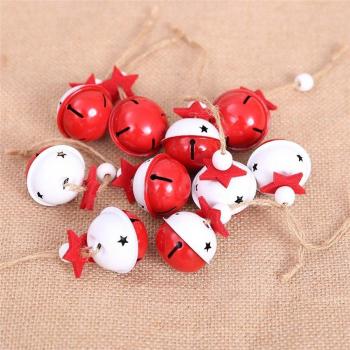 10pcs Red White Metal Jingle Bells for DIY Crafts