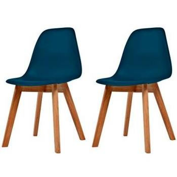 Sillas de comedor de plástico Turquesa 2 piezas