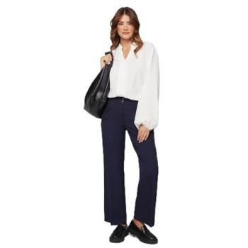 Wallis Women's Navy Smart Slim‑Wide Trousers, Size 10