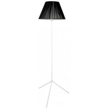 Lámpara de pie elegante blanco con pantalla hilo negro 40x40x150 cm
