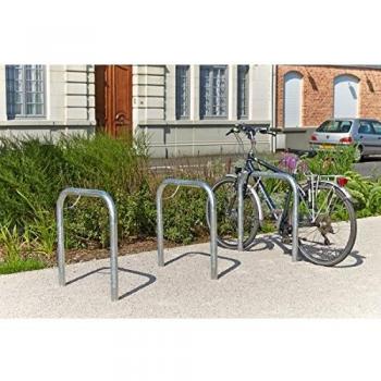Mottez 2-seitiger Anlehnbügel für Fahrräder, galvanisch verzinkt, zum Einbetonieren, B 750 x T 50 x H 1000 mm