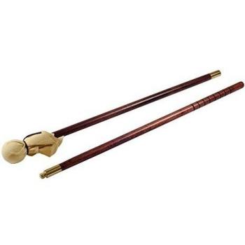 Two‑Piece Wooden Meal Stick Kit with Ball & Leather