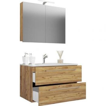 Mobile Mobili Bagno Lavabo 80 cm con Specchio – Badinos Rovere