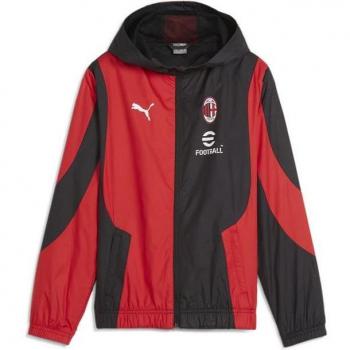 Chaqueta de fútbol Puma AC Milan Prematch negra para niños