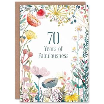 Elegant 70-Year-Old Floral Tribute Card