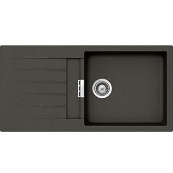 Primus D‑100L SCHOCK Spüle in Asphalt – 100 × 50 cm, CRISTALITE Graugranit, 45 cm Unterschrank‑Breite