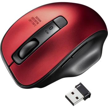 Sanwa Supply Wireless Blue LED Combo Mouse (Red) – Model MA‑WBTBL135R
