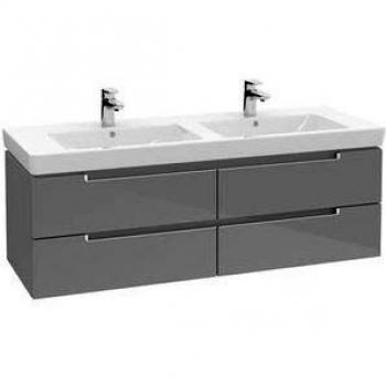 Villeroy & Boch Subway 2.0 Waschtischunterschrank A69900E8, 128,7x52x44,9 cm, weiß, Holz, Griff matt