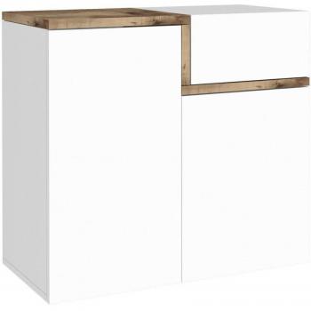 Meuble à chaussures Dmora blanc brillant et beige 80x40 cm
