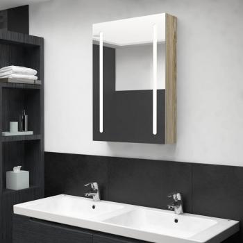 Eichenoptik LED-Bad-Spiegelschrank 50x13x70 cm