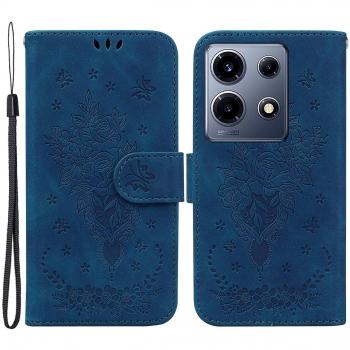 Cover de Cuero Azul para Infinix Note 30 VIP 5G con Billetera y Base