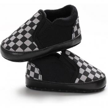 Baby Girls Checked Fabric Prewalker Sneakers