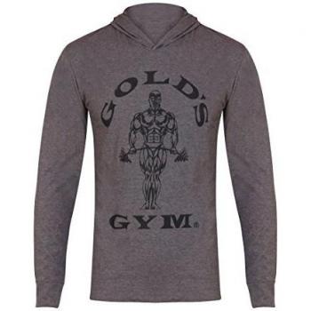 Gold’s Gym Grey Marlow Hooded Top, Long Sleeve – Medium