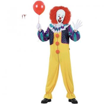 Disfraz de payaso Pennywise IT amarillo y púrpura para hombre