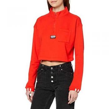 Adidas Sweat-Shirt Femme Cropped Rouge Actif FR: S (Taille Fabricant: 40)