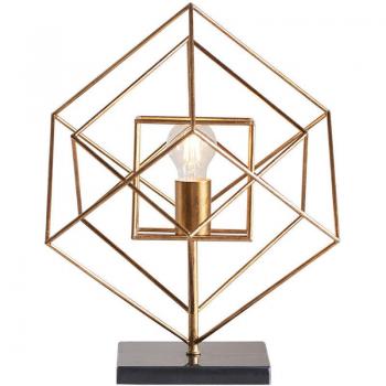 Stylish Pescara Table Lamp in Antique Gold & Black Marble