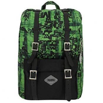 Mochila Totto Badra con cierre de hebillas en color verde