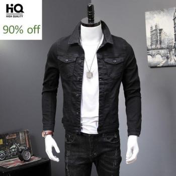 Men's Casual Black Denim Jacket