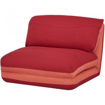 Divano letto a sedia con schienale 5 posizioni, arancio/rosso scuro