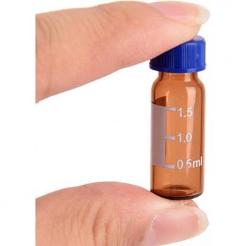 5 Pack 2ml Graduated Round Glass Sample Vials with Brown Plastic Lids