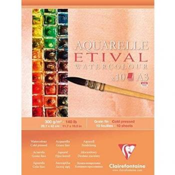 Papier Aquarelle Grain Fin 10 Feuilles A3