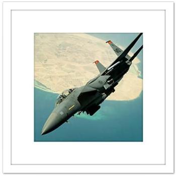 Artery8 F‑15E Strike Eagle 8×8 White Wooden Wall Decor