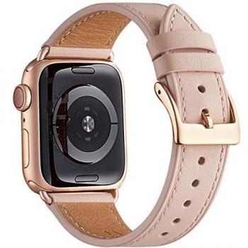 QAZNZ Genuine Leather Replacement Strap for Apple Watch Series 6/5/4/3/2/1 & iWatch SE